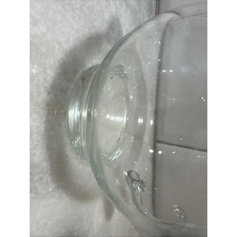 Vintage Hand Blown‎ Clear Glass Cream And Sugar Set OLA002